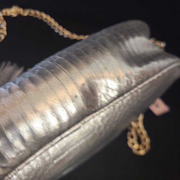 Victoria's Secret Silver Crossbody Purse w/Gold Chain Still Has Retail Tags - Picture 12 of 12